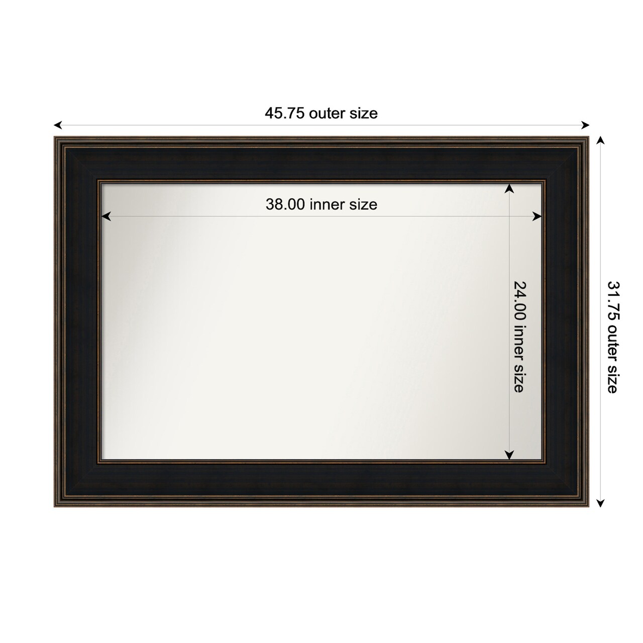 Mezzanine Espresso Non-Beveled Custom Framed Bathroom Vanity Wall Mirror
